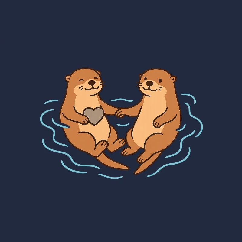 Verspielte Otter Liebe Illustration
