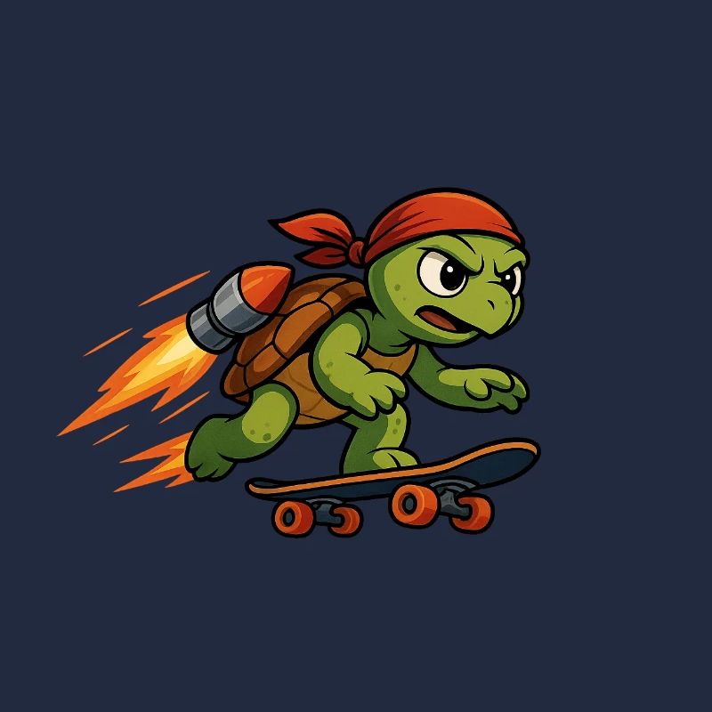 Rocket turtle on skateboard