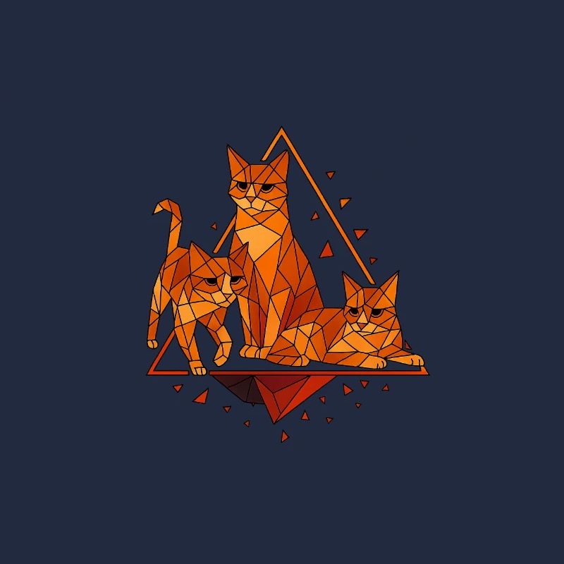 Geometric cats in diamond frame