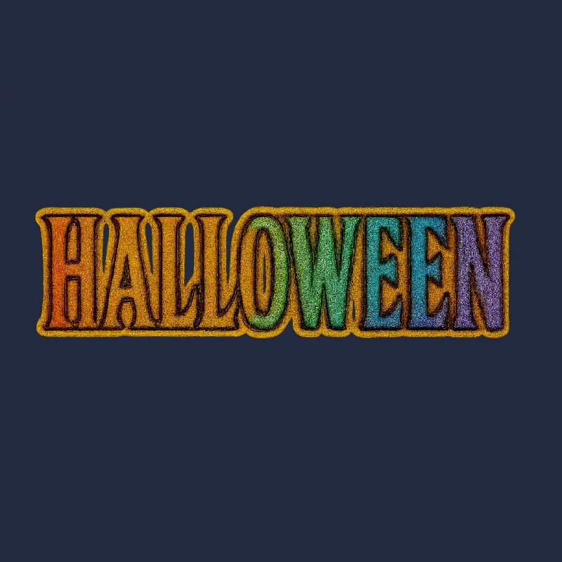 Halloween Regenbogen Schriftzug