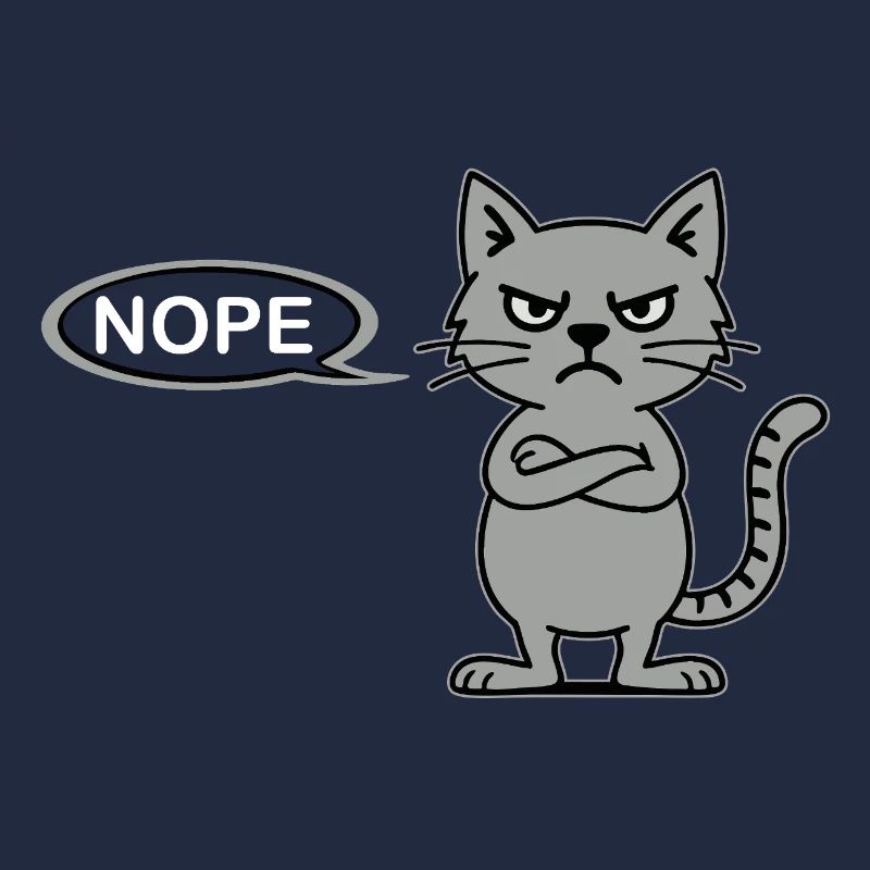 Skeptische Katze NOPE-Statement