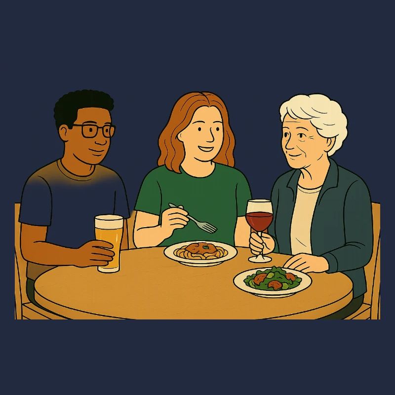 at the table