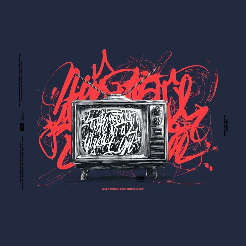 Retro TV Graffiti Chaos