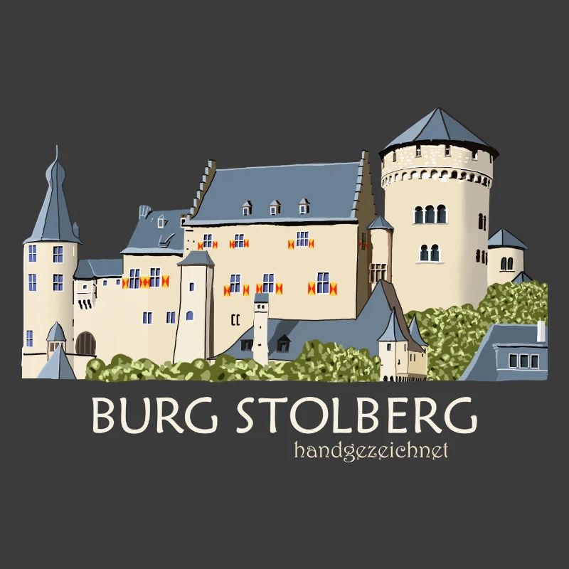 Illustration du château de Stolberg, dessin à la main