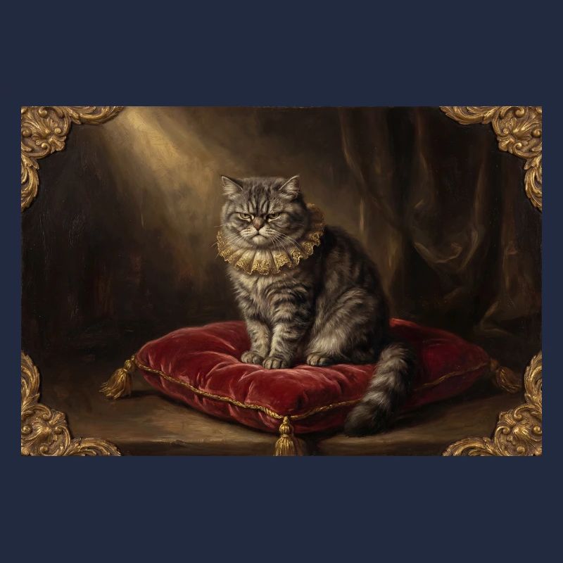 Königliche Katzenpose im Barockrahmen