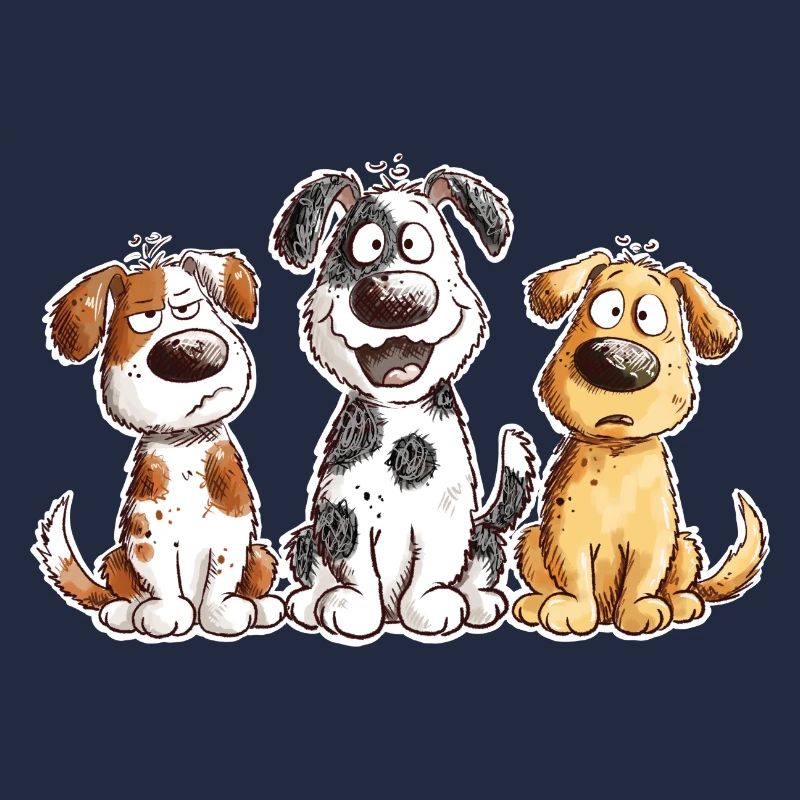 Drolliges Hunde Team Cartoon Hundefan Geschenk