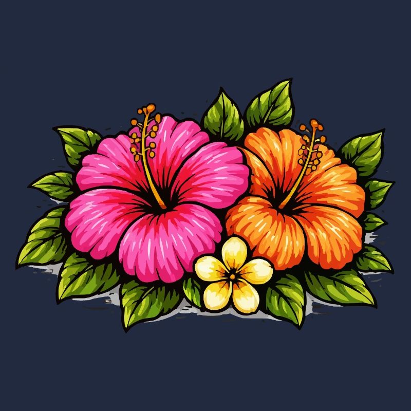 Fleurs tropicales d’hibiscus