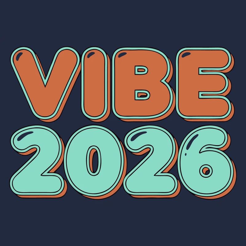 Retro Vibe 2026 Typography Lettering