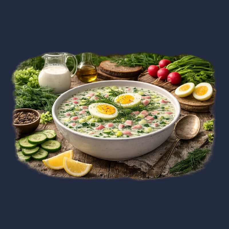 Sahnige Gemüse-Eier-Suppe Okroschka