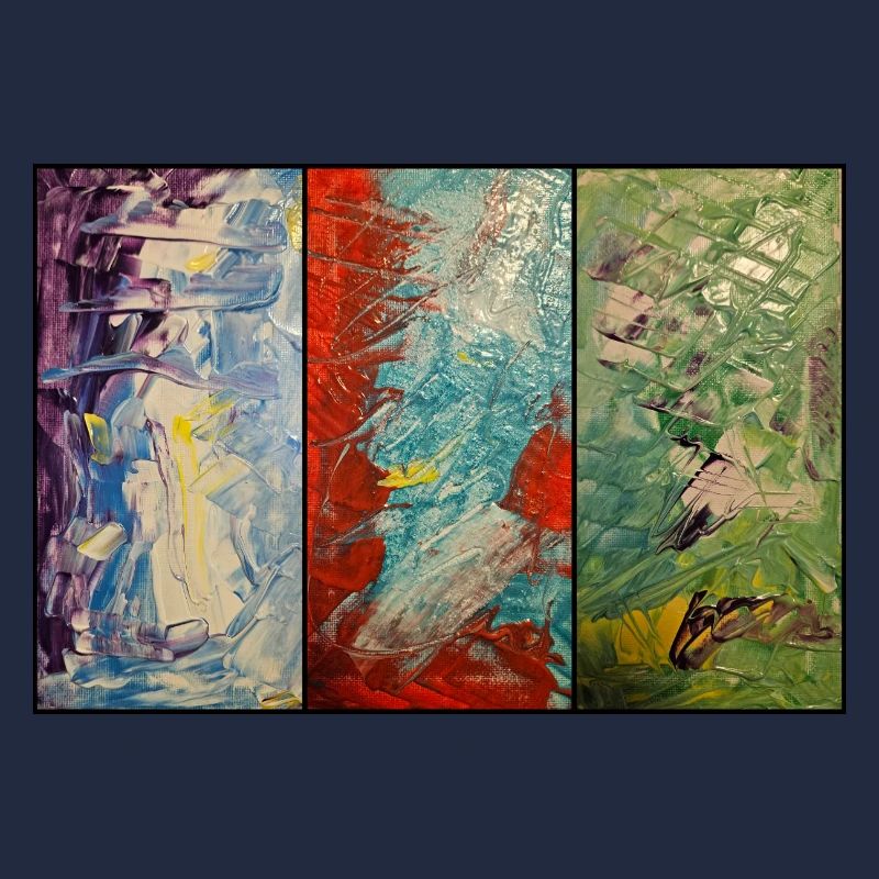 Triptychon Farbfluss