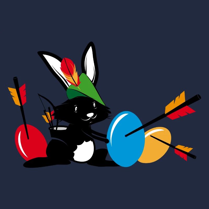 Easter bunny with a bow and arrow