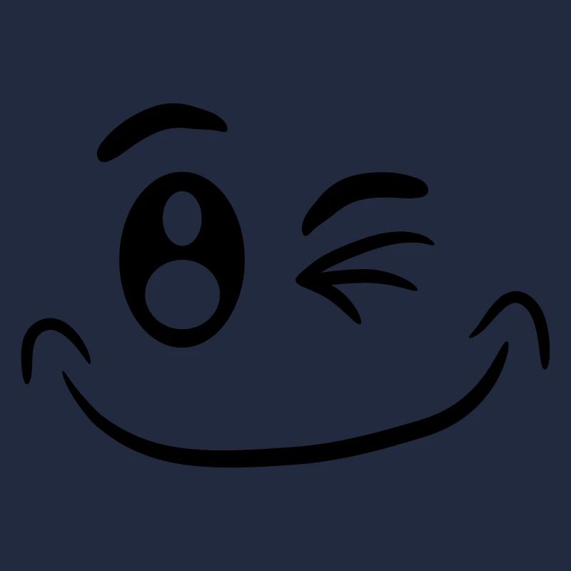 Visage comique drôle smiley clin d'oeil