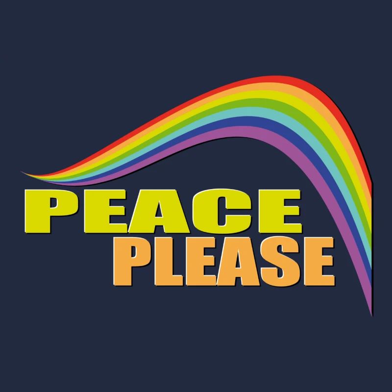 PEACE PLEASE with Rainbow