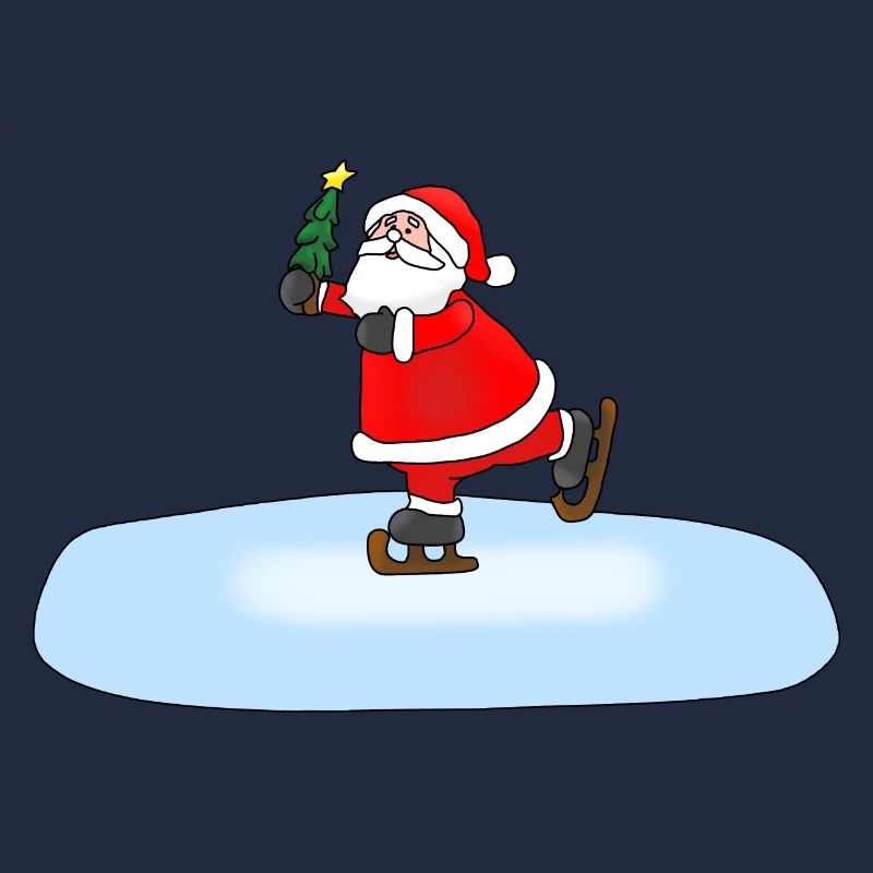 Weihnachtsmann Schlittschuhlaufend