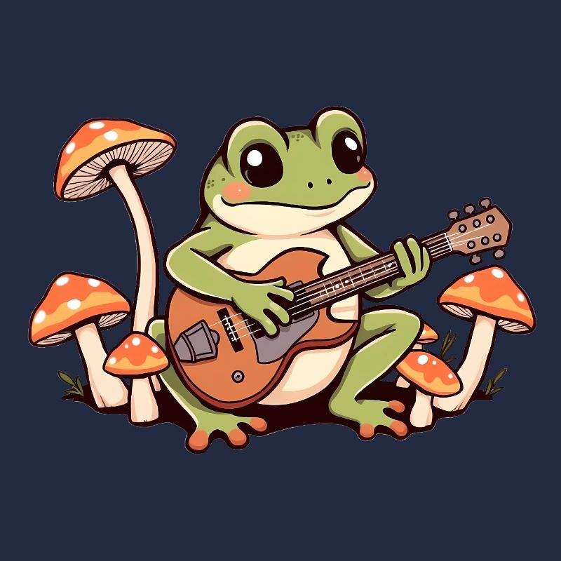Frog plays guitar