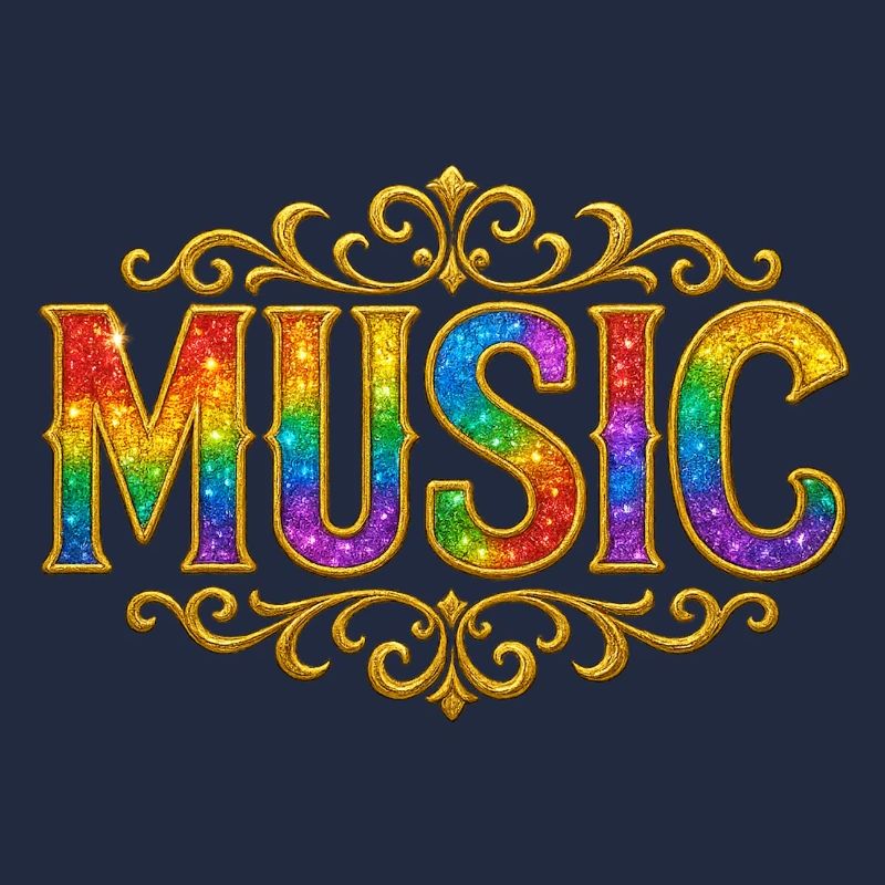 Bunter Musik-Glitzereffekt