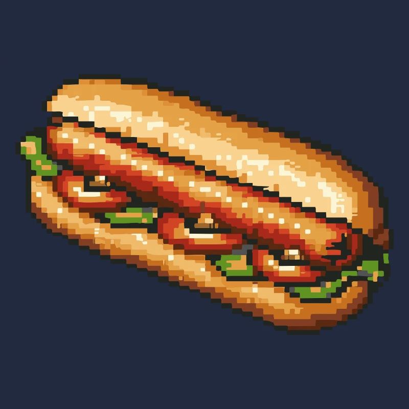 Retro Pixel Hotdog