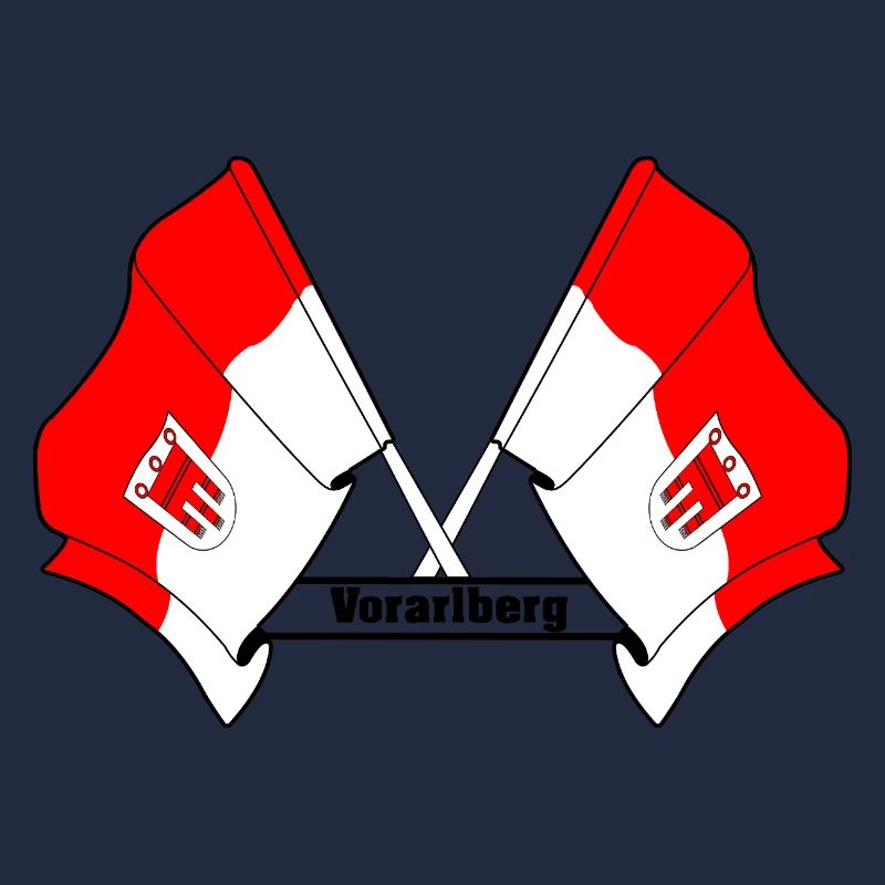 Vorarlberg-Flaggen mit Text