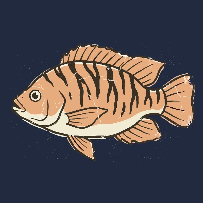 Orange Stylized Tiger Stripe Fish