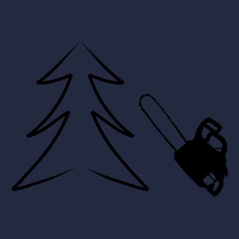 motor saw with tree icon