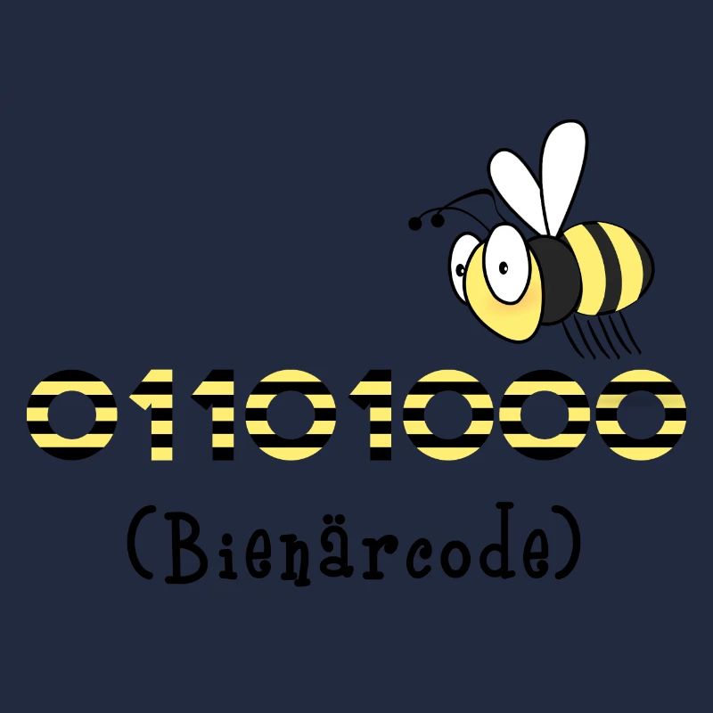 Binary code bee code computer science gift honey