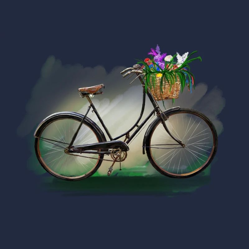Blumenfahrrad mit Korb