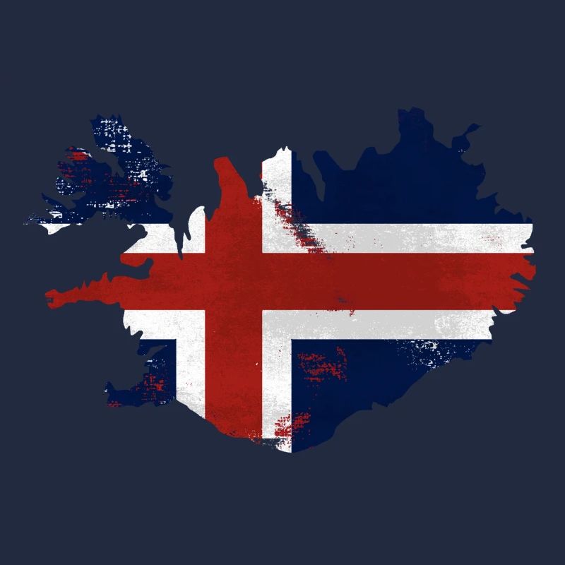 Iceland Flag Map