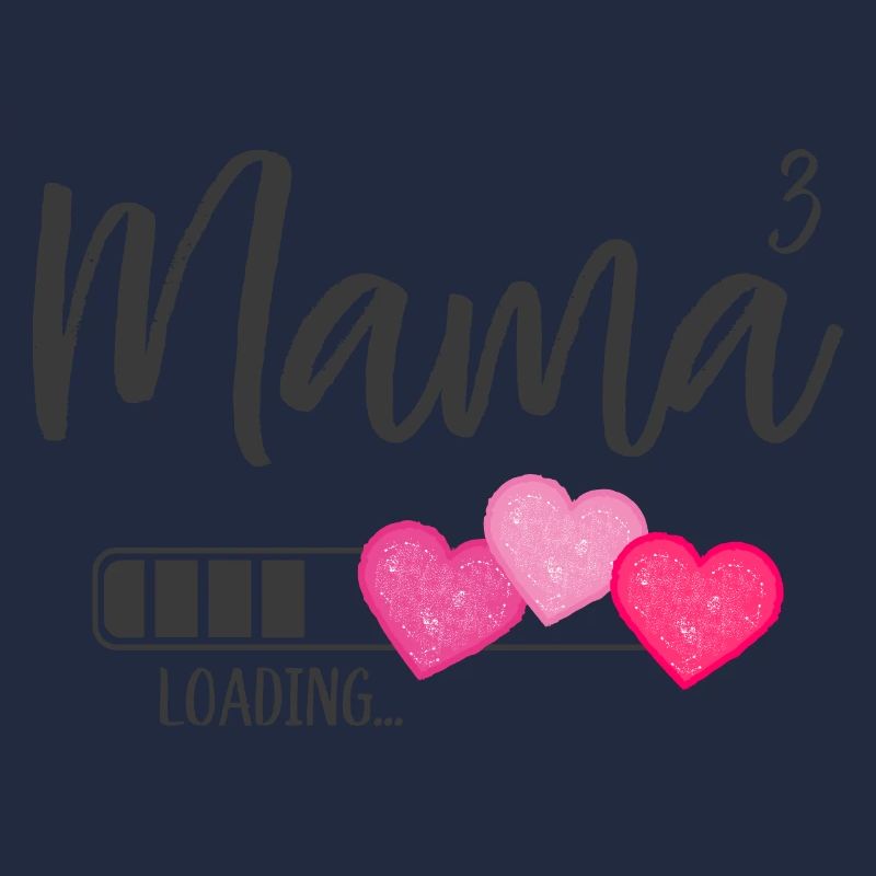 Mama hoch 3 Drillingsmama Drillinge Loading Herz