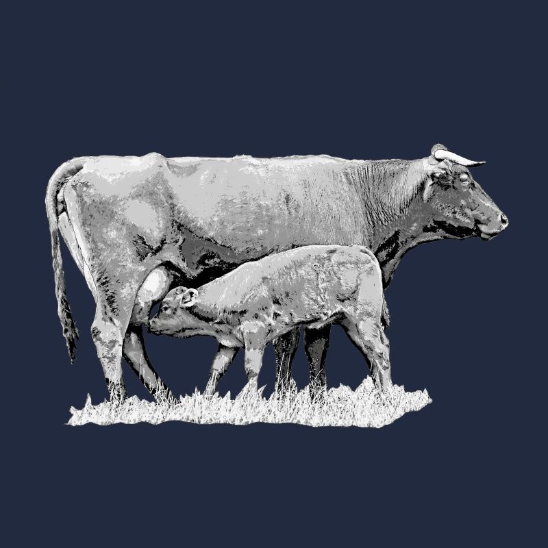 Vache avec veau – Graphique de ferme robuste