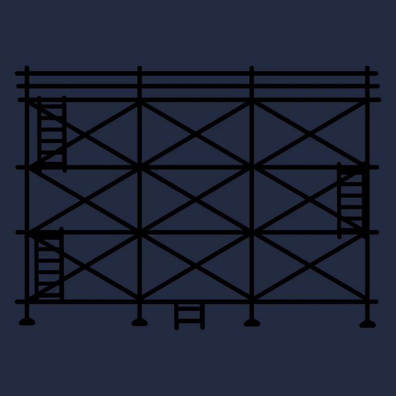 Silhouette d’échafaudage, échafaudage de construction