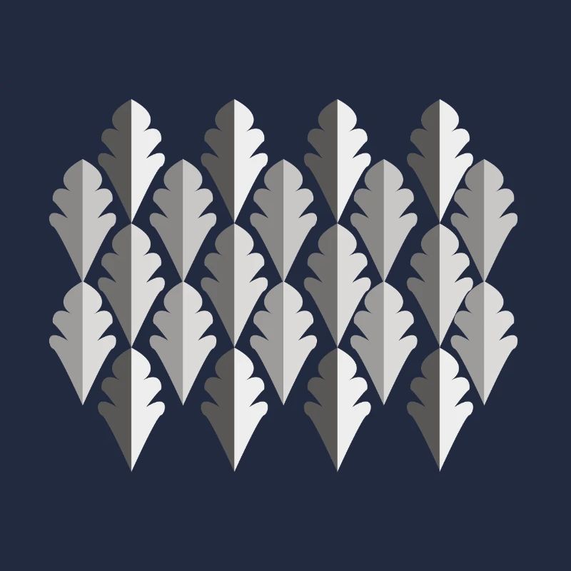 Élégant motif de feuilles dans les tons de gris