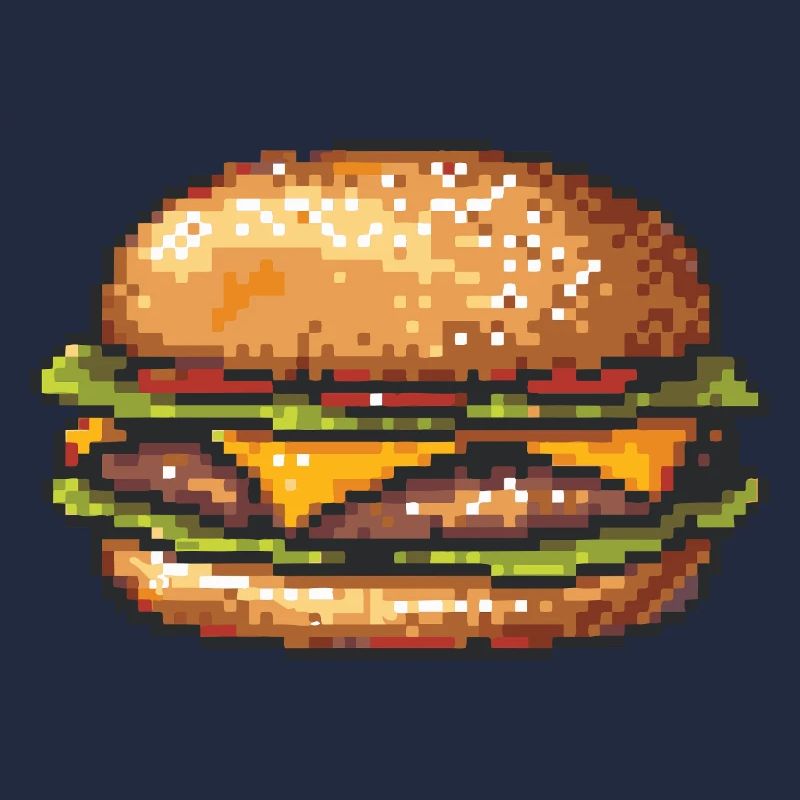 8Bit Hamburger Pixel Art