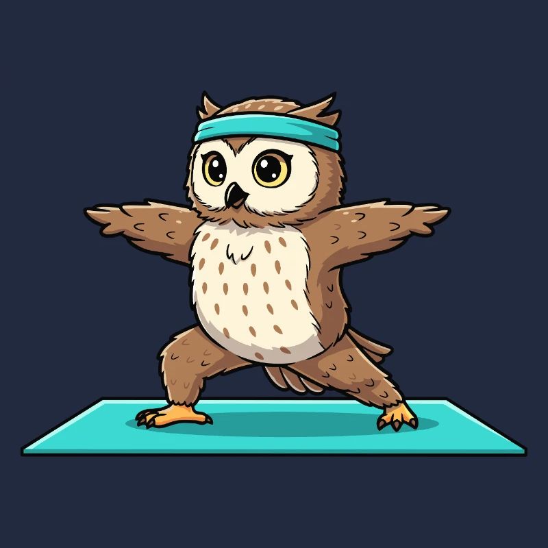 Yoga-Eulenvogel macht Kriegerposen-Kunst