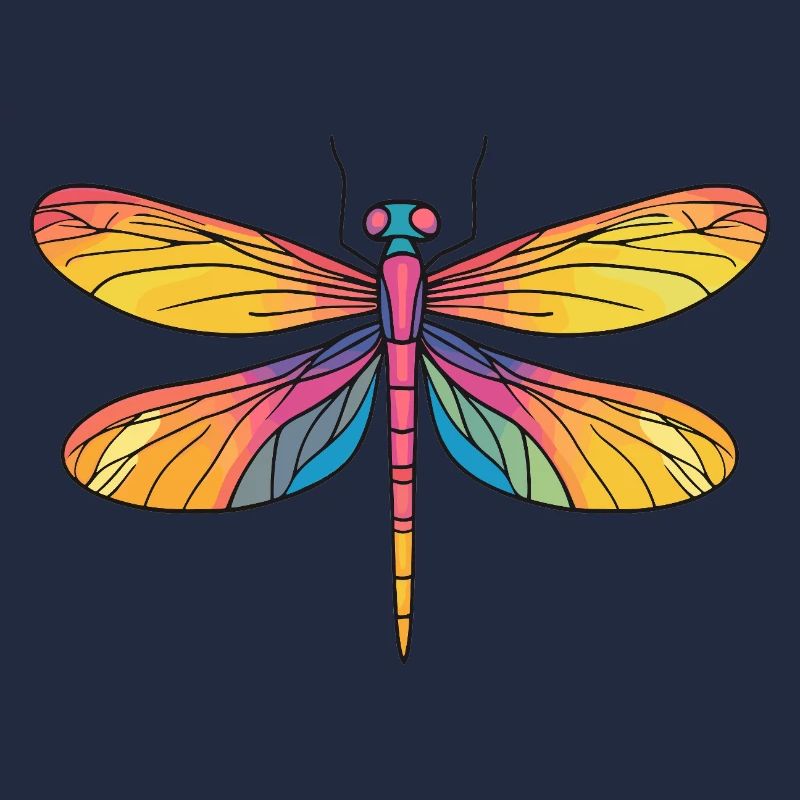 Ailes de Libellule arc-en-ciel