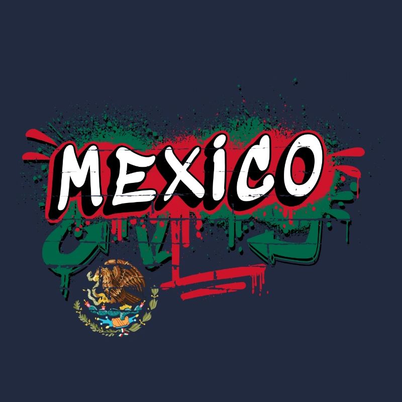 Mexiko Flagge Graffiti Design