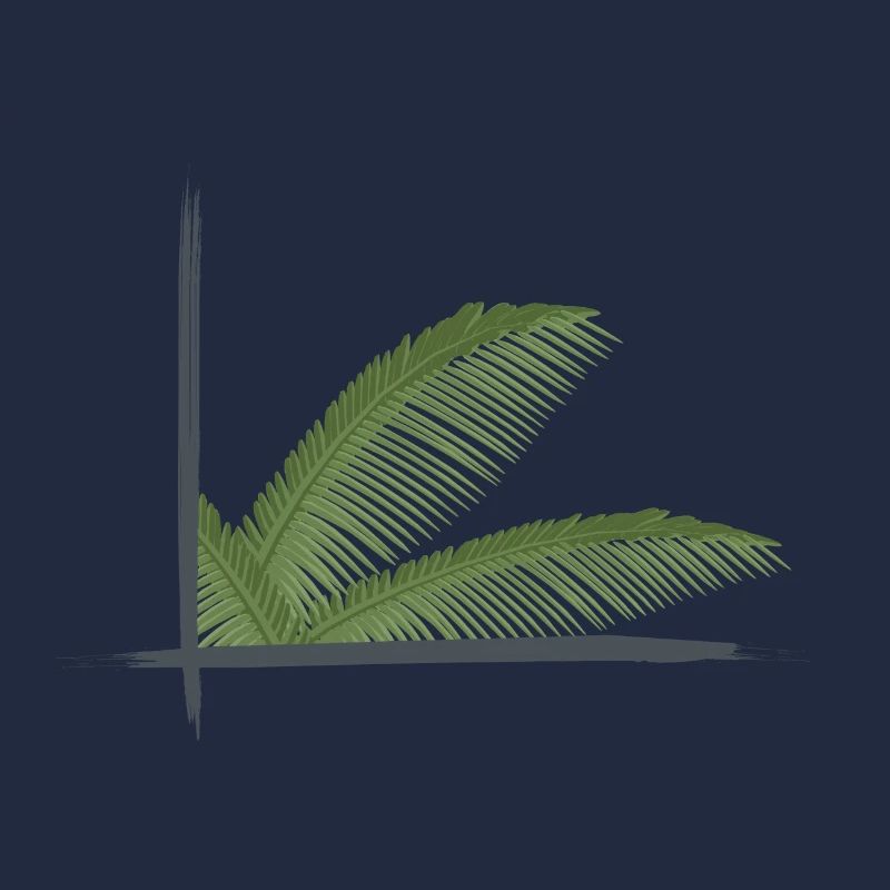 Palm leaves framed in brush frames