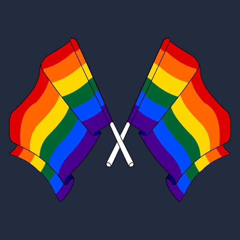 Two rainbow flags