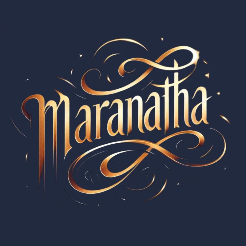Maranatha Gold Script Swirls