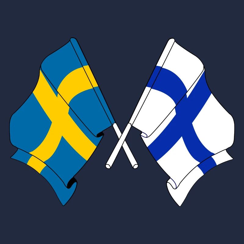 Drapeau de la Suède, drapeau de la Finlande