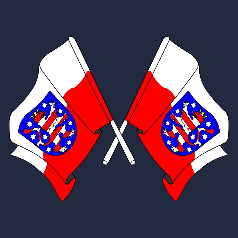 Deux drapeaux traversent la Thuringe
