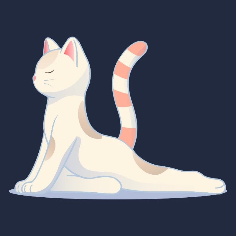 Cat in meditative yoga pose