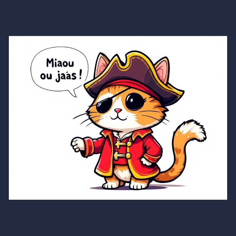 Chat Pirate Costume Illustration