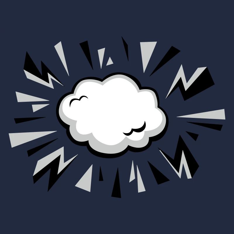 Comic Wolke mit Blitzen