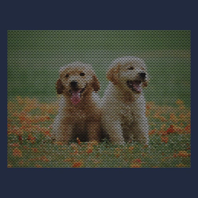 Two Labrador Retriever puppies with triangle pattern
