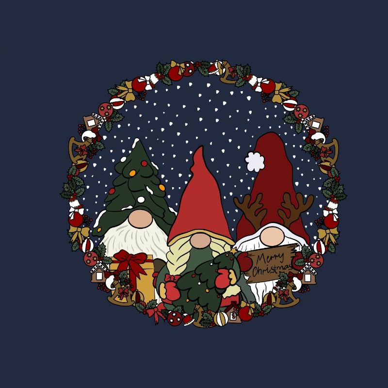 Wichtel  im Weihnachtskranz