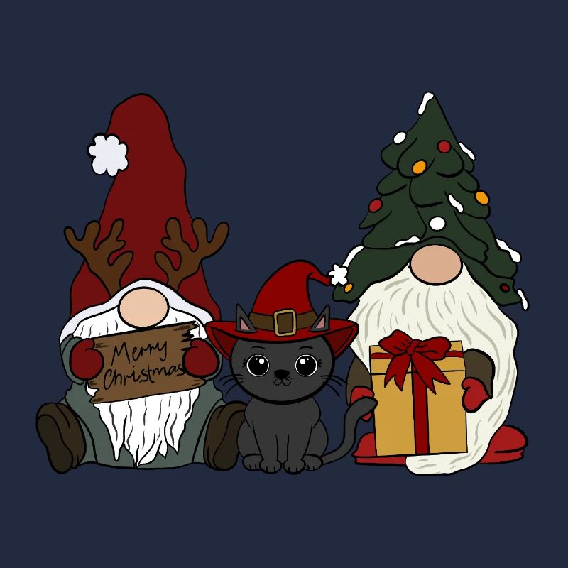 Wichtel mit Katze 