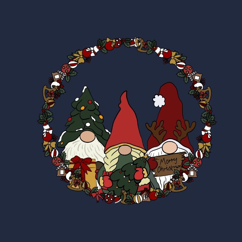 Wichtel  im Weihnachtskranz