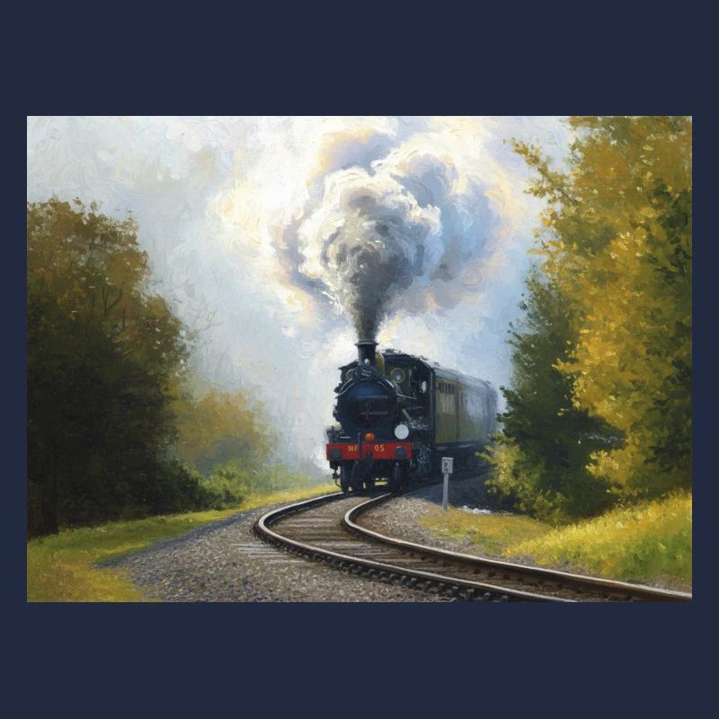 Herbstliche Dampfeisenbahn im Wald