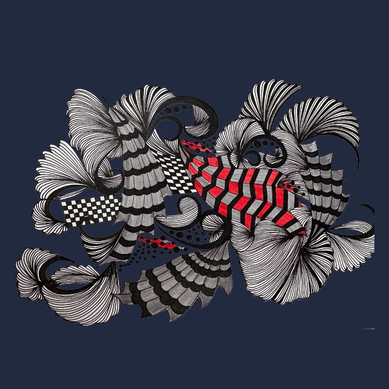 Black White Red Pattern