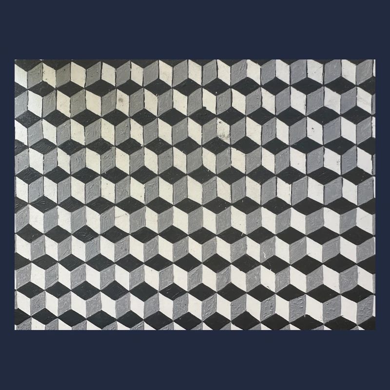 Three-dimensional cubes grayscale